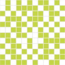 Organza Mosaico Blanco - Pistacho