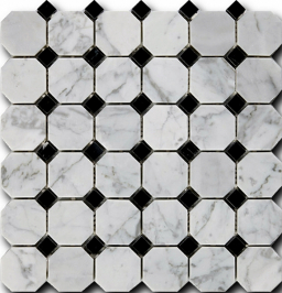 Octagon Pattern Bianco Carrara + Nero Marquina