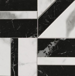 Roma Gold Carrara/Nero Elegante Deco Mosaico (FQKC)