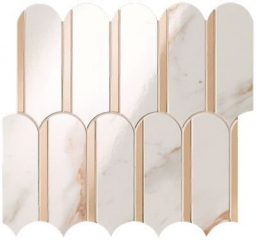 Roma Gold Calacatta Oro/Onice Miele Archs Mosaico (FQKO)